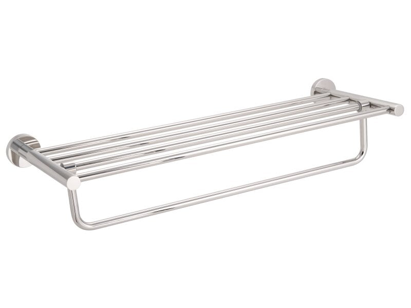 Corby Harrogate Towel Rail with Shelf in Polished Steel