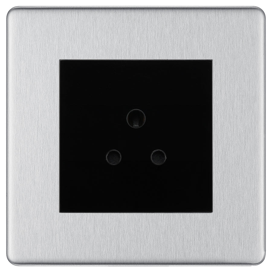 BG Nexus Screwless Brushed Steel 2A Unswitched Socket FBS28MB