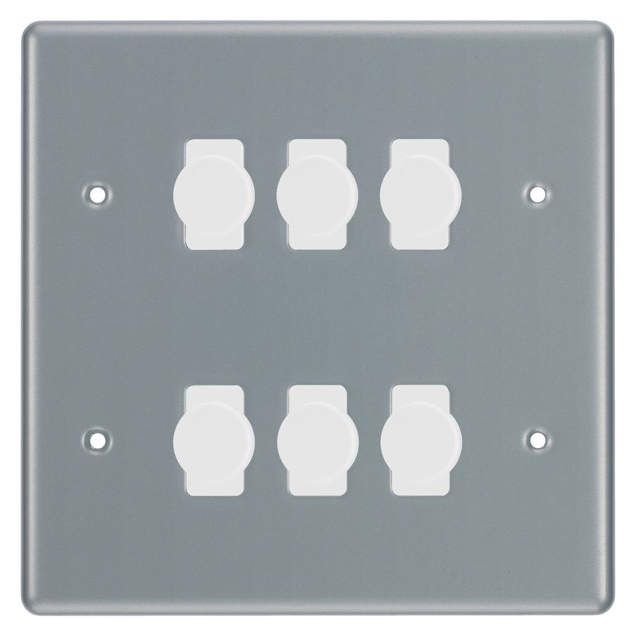 BG Metal Clad 6 Gang Light Switch 6x LED Dimmer Custom Switch