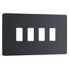 BG Evolve Matt Grey Custom Appliance Grid Switch 4 Gang Screwless