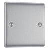BG Nexus Brushed Steel Single Blanking Plate with Surface Pattress Back Box