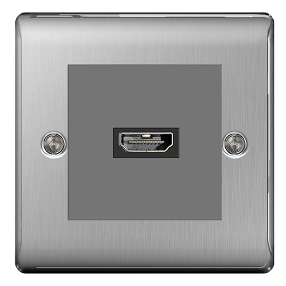 BG Nexus Brushed Steel HDMI Socket Grey Insert – The Electrical Outlets