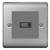 BG Nexus Brushed Steel HDMI Socket Grey Insert