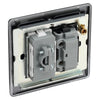 BG Nexus Matt Black 13A Unswitched Spur + Cable Outlet NFB55 with 35mm Steel Back Box