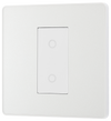 BG PCDCLTDM1W Pearlescent White Evolve 1 Gang 200W Trailing Edge Master Touch Dimmer - White Insert