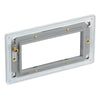 BG Polished Chrome 4G Euro Plate with 2X USB-A Dual Chargers – Black Insert