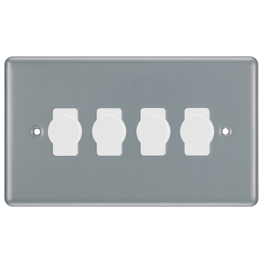 BG Metal Clad 4 Gang Light Switch 4x LED Dimmer Custom Switch
