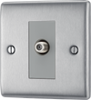 BG NBS64 Nexus Satellite,1 gang Brushed Steel Satellite Socket Outlets