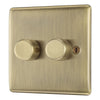 BG Nexus Antique Brass 200W 2 Way Double Trailing Edge Dimmer Switch NAB82 with 25mm Steel Back Box