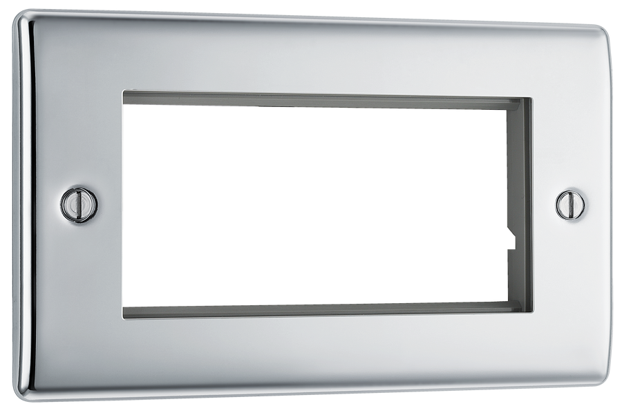 NPCEMR4 Front - The Euro Module range from British General combines plates and interchangeable modules so you can configure your own bespoke switches and sockets.