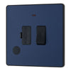 BG Evolve Matt Blue 13A Flex Outlet Neon Switched Fused Connection Unit PCDDB52B with 25mm Steel Back Box