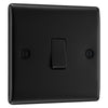BG Nexus Matt Black 20A 16AX 2 Way Single Light Switch NFB12 with 35mm Steel Back Box