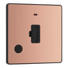 BG Evolve Polished Copper 13A Flex Outlet Neon and Unswitched Fused Connection Unit PCDCP54B with 35mm Steel Back Box