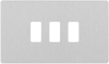 RPCDBS3W Front - The Grid modular range from British General allows you to build your own module configuration with a variety of combinations and finishes. This brushed steel finish Evolve front plate clips on for a seamless finish, and can accommodate 3 Grid modules - ideal for switches and other domestic applications.