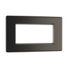 BG Nexus Screwless Black Nickel Triple Secondary Touch Dimmer Switch Black Inserts FBNTDS3B