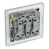 BG Screwless Black Nickel 20A 16AX 2 Way Triple Light Switch FBN43 with 35mm Steel Back Box