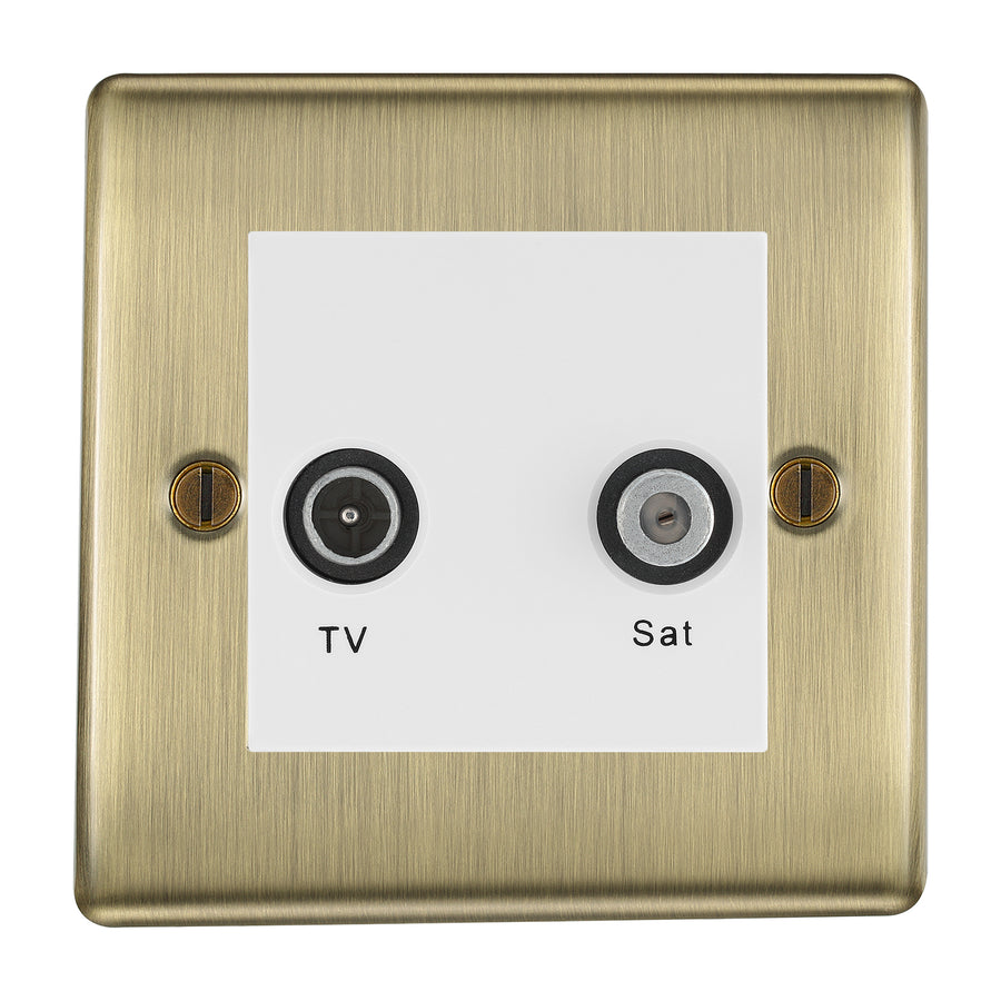 BG Nexus Metal Antique Brass TV & Satellite Socket NABTVSATW