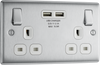 NBS22U3W Front - This 13A double power socket from British General comes with two USB charging ports allowing you to plug in an electrical device and charge mobile devices simultaneously without having to sacrifice a power socket.