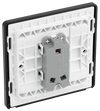 BG PCDBC12B Black Chrome Evolve 1 Gang 20A 16AX 2 Way Light Switch - Black Insert