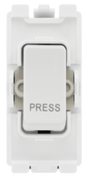 BG R14 Nexus Grid White 20A 20AX 1 Way 1 Pole Retractive PRESS Switch Module