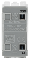 BG R14 Nexus Grid White 20A 20AX 1 Way 1 Pole Retractive PRESS Switch Module