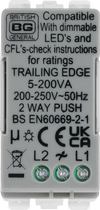 BG RDTR Nexus Grid White 2 Way 200W Trailing Edge Dimmer Module