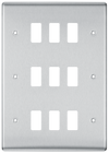 BG RNBS9 Nexus Grid Brushed Steel 9 Module Front Plate