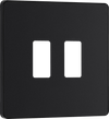 BG RPCDMB2B Evolve Grid Matt Black 2 Module Square Front Plate - Black Trim