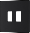 BG RPCDMB2B Evolve Grid Matt Black 2 Module Square Front Plate - Black Trim