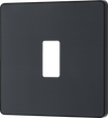 BG RPCDMG1B Evolve Grid Matt Grey 1 Module Square Front Plate - Black Trim