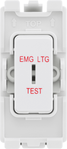 BG RPCDW12EL Evolve Grid White 20A 20AX 2 Way 1 Pole EMG LTG TEST Secret Key Switch Module