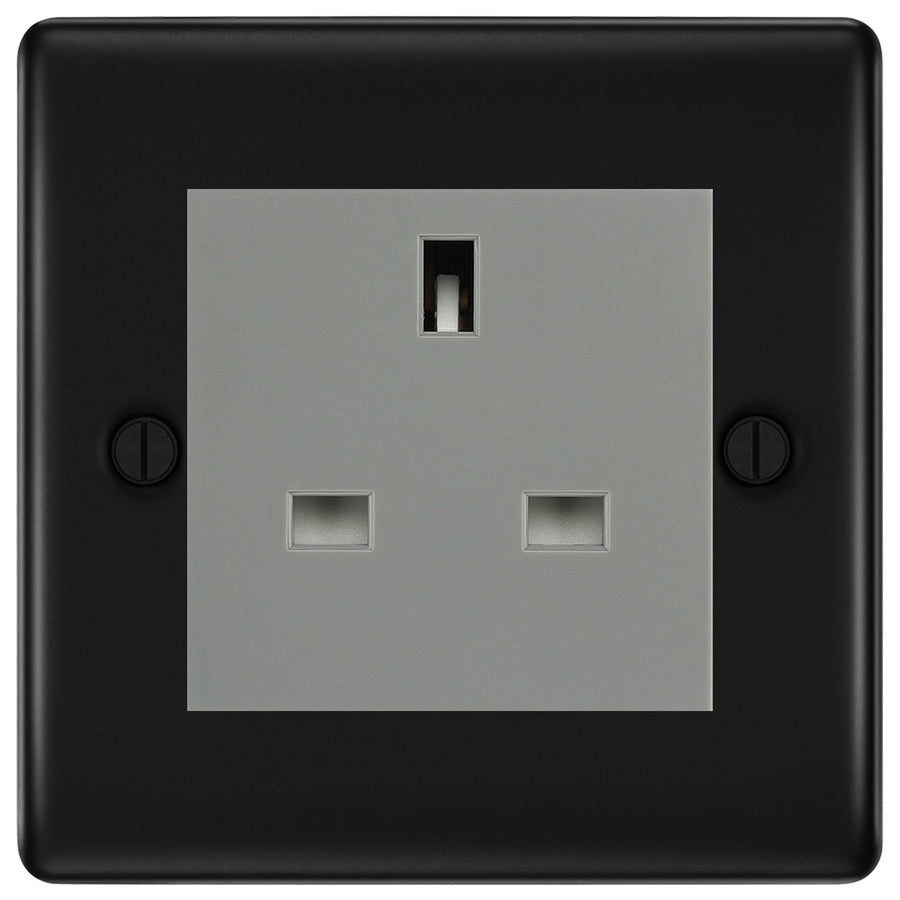 BG Nexus Matt Black 13A Unswitched Socket NFBUSSG