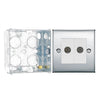BG Nexus Polished Chrome 2 Gang Isolated Co-Axial Socket NPC63 with 35mm Steel Back Box