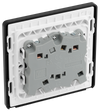 PCDMB15B Back - This Evolve Matt Black 10A triple pole fan isolator switch from British General provides a safe and simple method of isolating mechanical fan units. This switch has a low profile screwless flat plate that clips on and off, making it ideal for modern interiors.