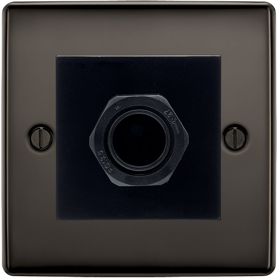 BG Nexus Black Nickel 45A Flex Outlet Euro Module | Black Insert