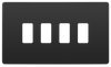 BG RPCDBC4B Evolve Grid Black Chrome 4 Module Rectangular Front Plate - Black Trim