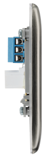 NBIBTS1 Side - This secondary telephone socket from British General uses a screw terminal connection and should be used for an additional telephone point which feeds from the master telephone socket.