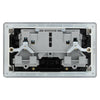 BG Screwless Black Nickel 13A Double Socket FBN22B with 35mm Steel Back Box