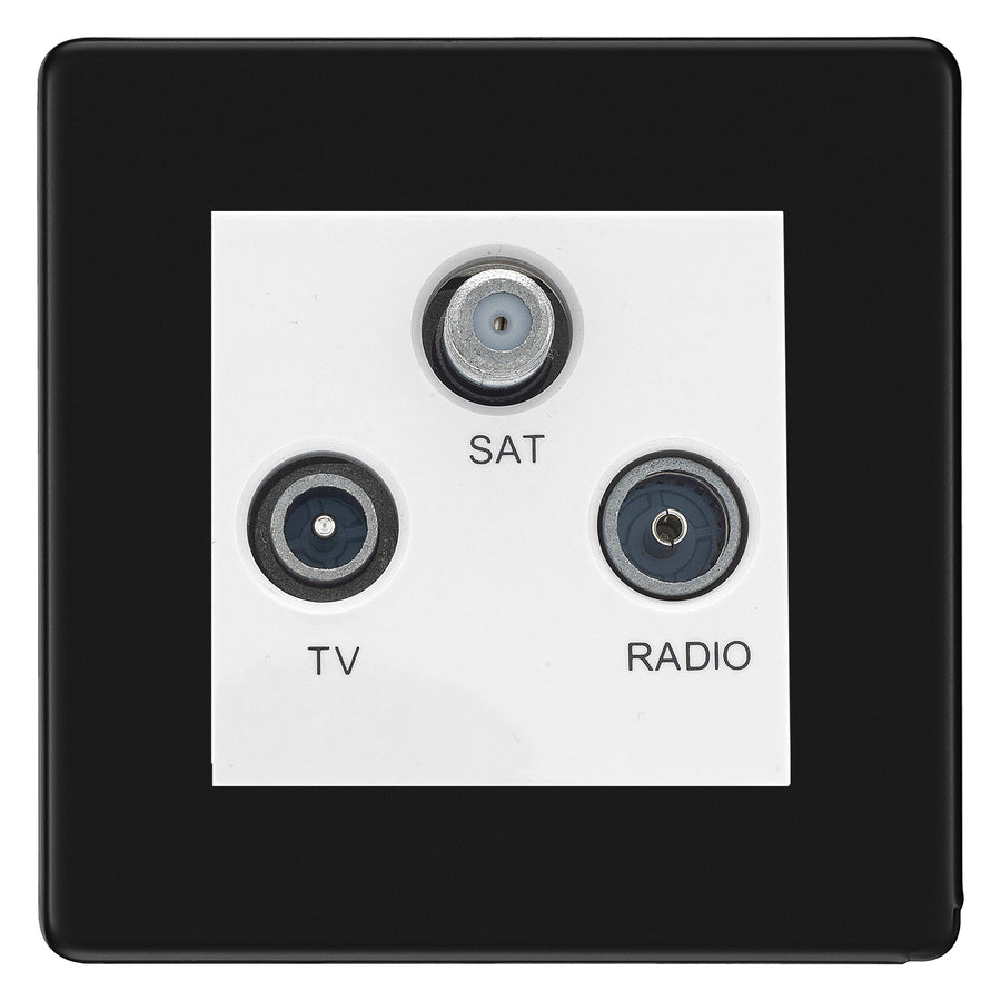 BG Nexus Screwless Matt Black TV/FM/SAT Socket FFB67W