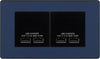 BG Evolve Matt Blue 4-Gang Euro Plate with 2X USB-A Dual Chargers – Black Insert