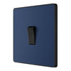BG Evolve Matt Blue 1 Gang 20A 16AX 2 Way Light Switch PCDDB12B with 25mm Steel Back Box