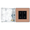 BG Evolve Polished Copper Double Secondary Touch Dimmer Switch PCDCPTDS2B with 25mm Steel Back Box
