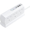 Masterplug SRGDSU62PW Socket Surge Protected Extension Lead with 2 USB Ports