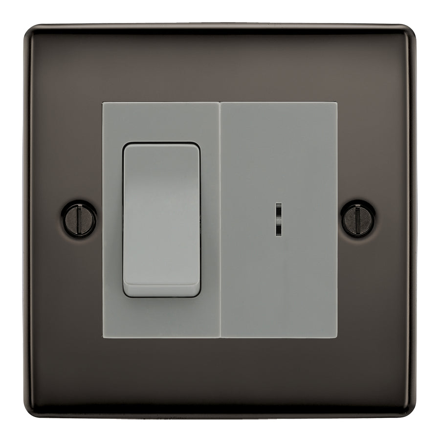 BG Nexus Black Nickel 20A Secret Key Switch with 20A Double Pole Switch - Grey Insert