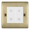 BG Nexus Antique Brass Double Secondary Touch Dimmer Switch - White Insert