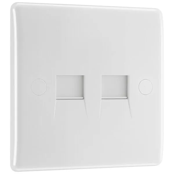BG 8BTMI/2 Moulded Round Edge | White | 2 Gang Master Telephone Socket (IDC)