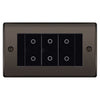 BG Nexus Black Nickel Triple Master Touch Dimmer Switch Black Inserts NBNTDM3B