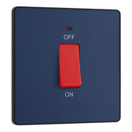 BG Evolve Matt Blue 45A DP Single Plate + Neon PCDDB74B with 35mm Steel Back Box