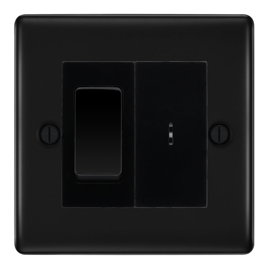BG Nexus Matt Black 20A Secret Key Switch with 20A Double Pole Switch - Black Insert