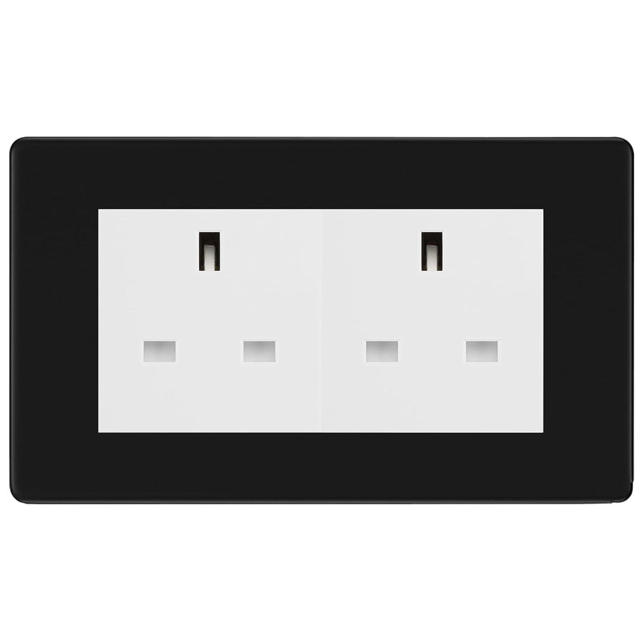 BG Screwless Matt Black 4 Gang 13A Unswitched Socket - FFB4GUSSW